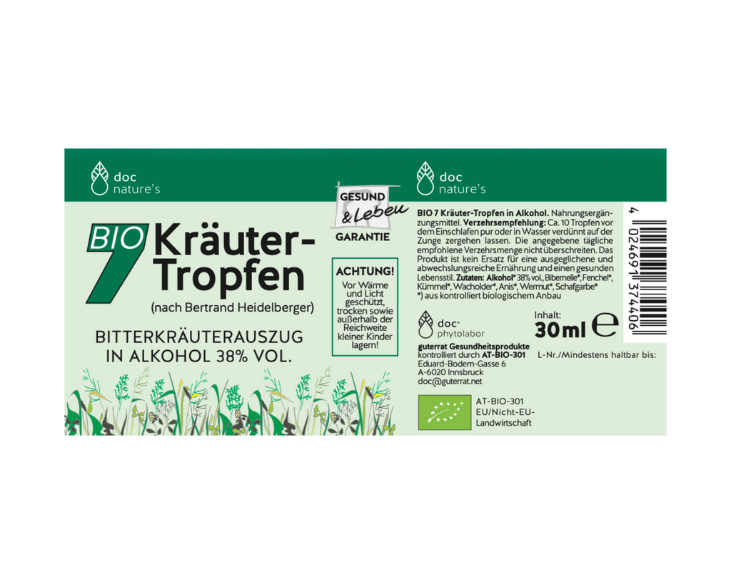 Bio 7 Bitterstoff-Tropfen - Das Original nach Bertrand Heidelberger, jetzt als Tropfen, 30 ml