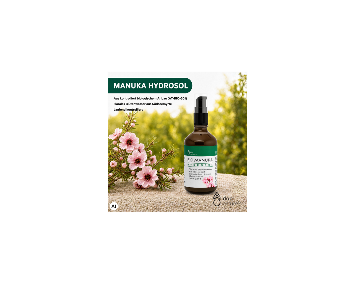 Bio Manuka Hydrosol - Natürliche Pflege mit dem Wirkstoffpotenzial der Manukapflanze, 50 ml