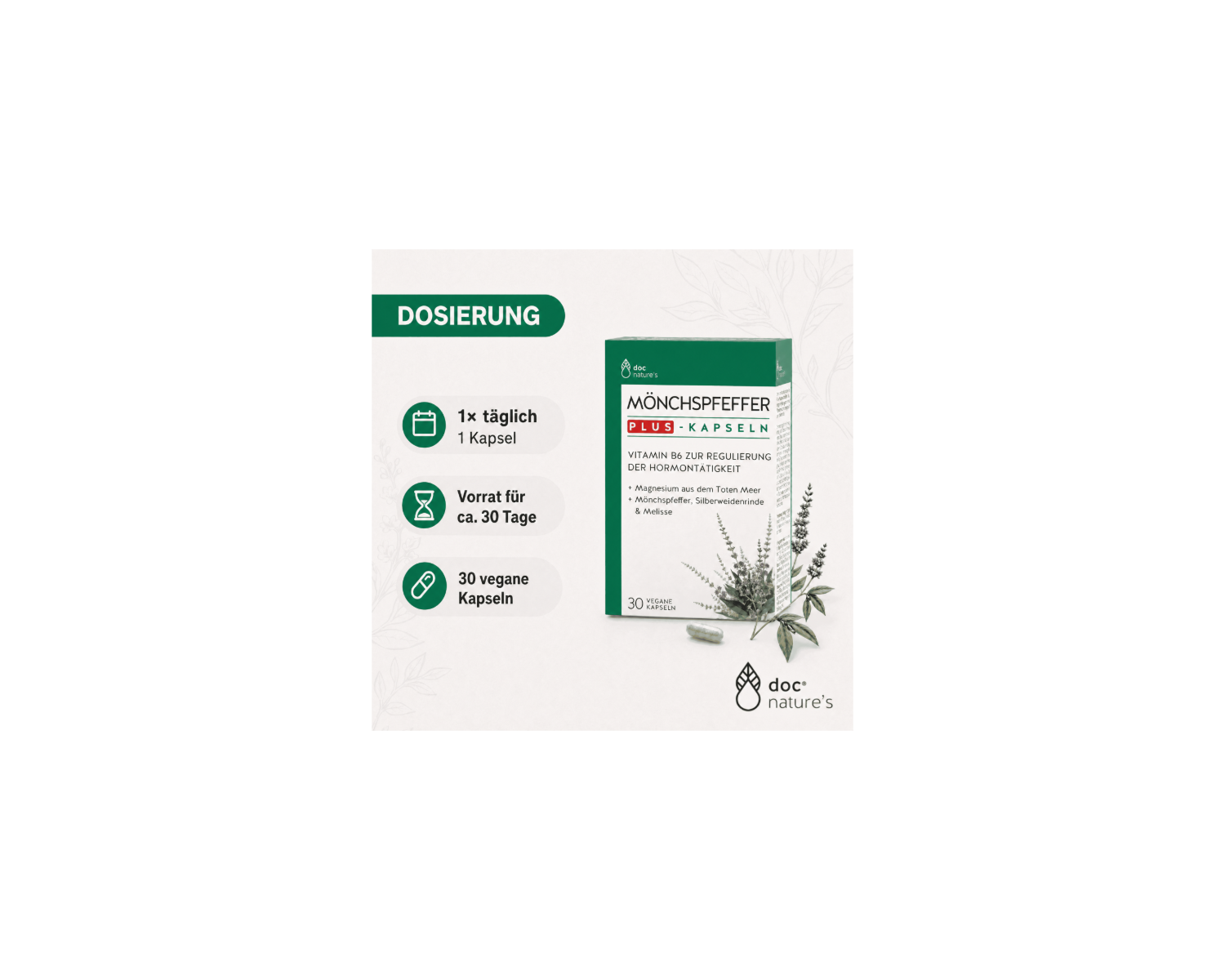 Mönchspfeffer Plus Kapseln - Für hormonelle Balance & einen regulären Zyklus