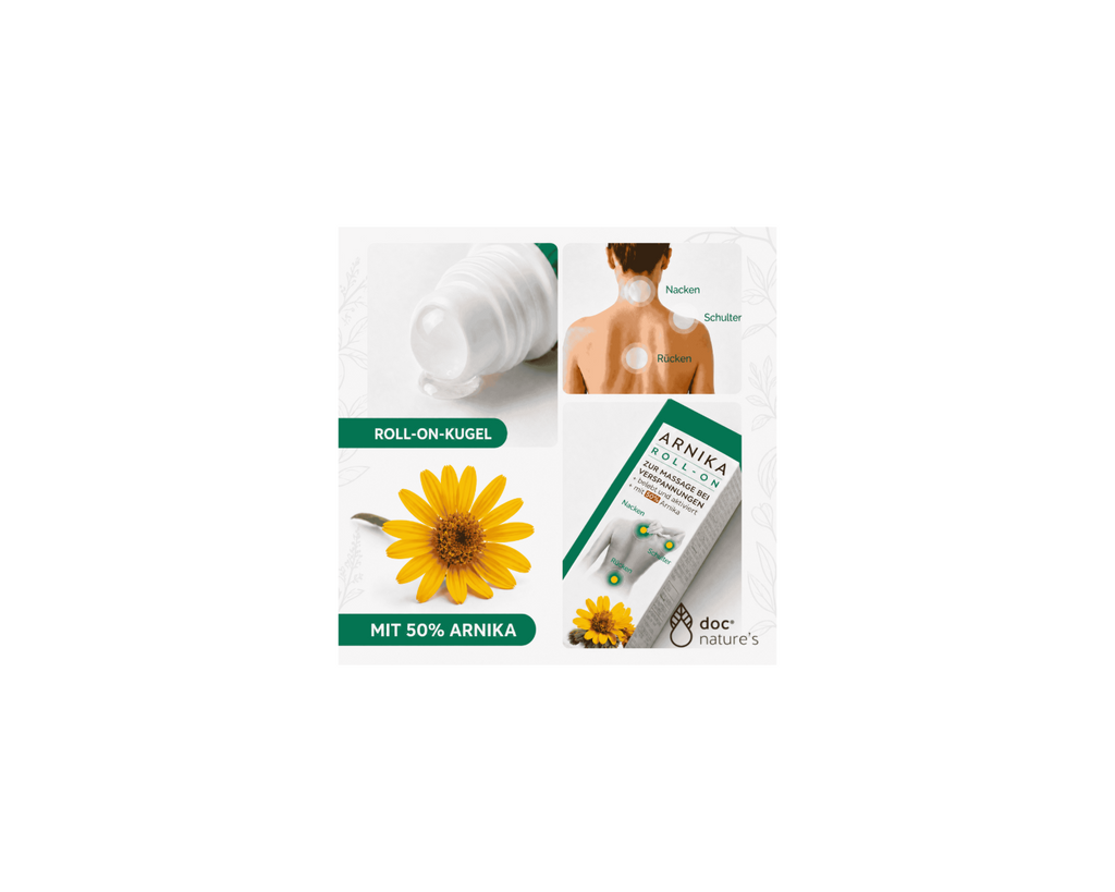 Arnika Roll-On - Gezielte Massage bei Muskelverspannungen, jederzeit griffbereit, 50 ml