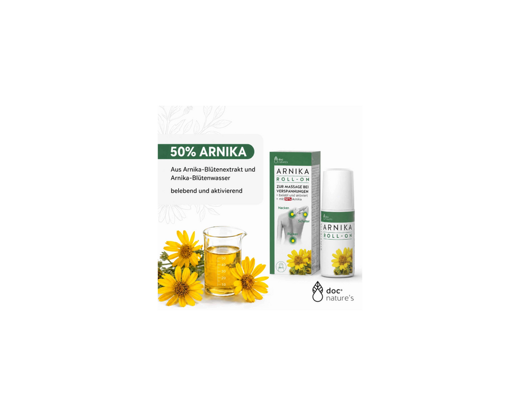 Arnika Roll-On - Gezielte Massage bei Muskelverspannungen, jederzeit griffbereit, 50 ml