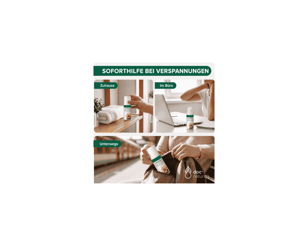 Arnika Roll-On - Gezielte Massage bei Muskelverspannungen, jederzeit griffbereit, 50 ml