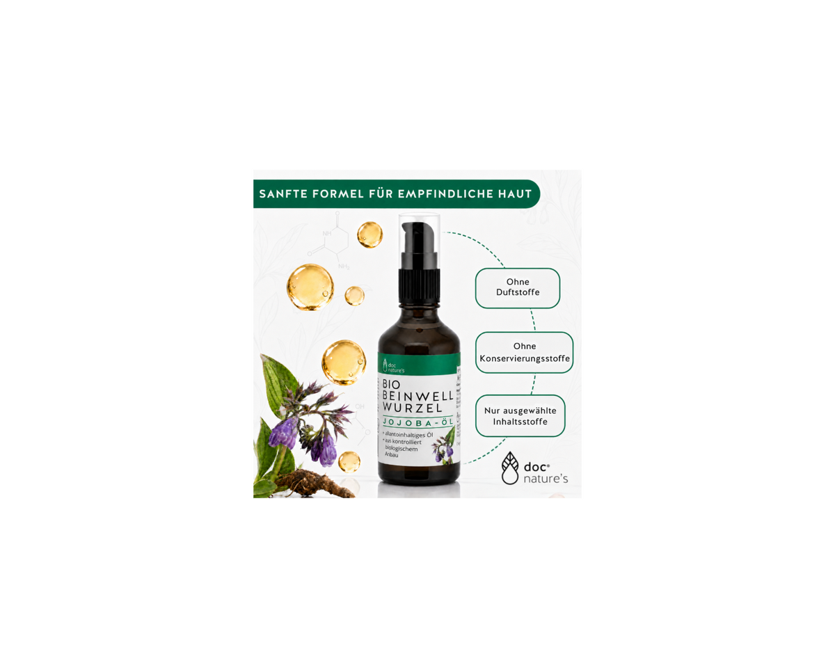 Bio Beinwellwurzel Jojoba-Öl - Pflanzliche Pflege für Muskeln, Gelenke & Rücken, 50 ml