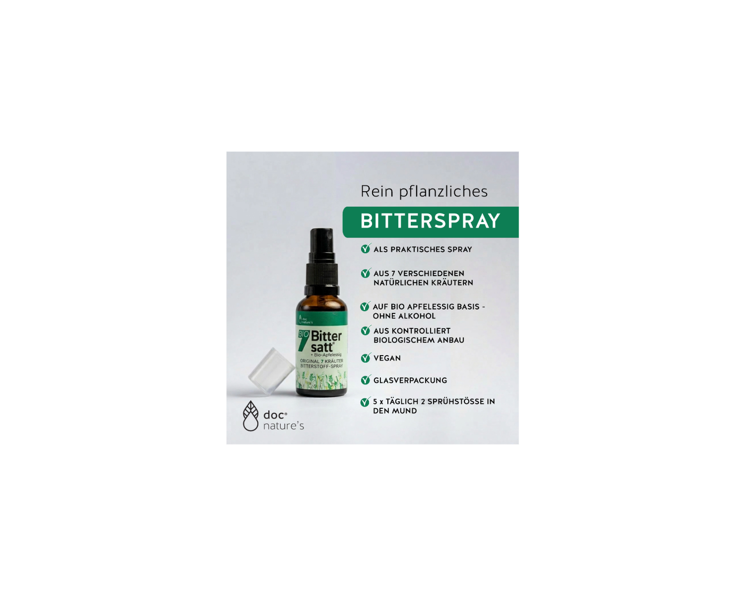 BIO 7 BITTERSATT® SPRAY, ORIGINAL NACH BERTRAND HEIDELBERGER, FÜR WENIGER LUST AUF SÜSSES