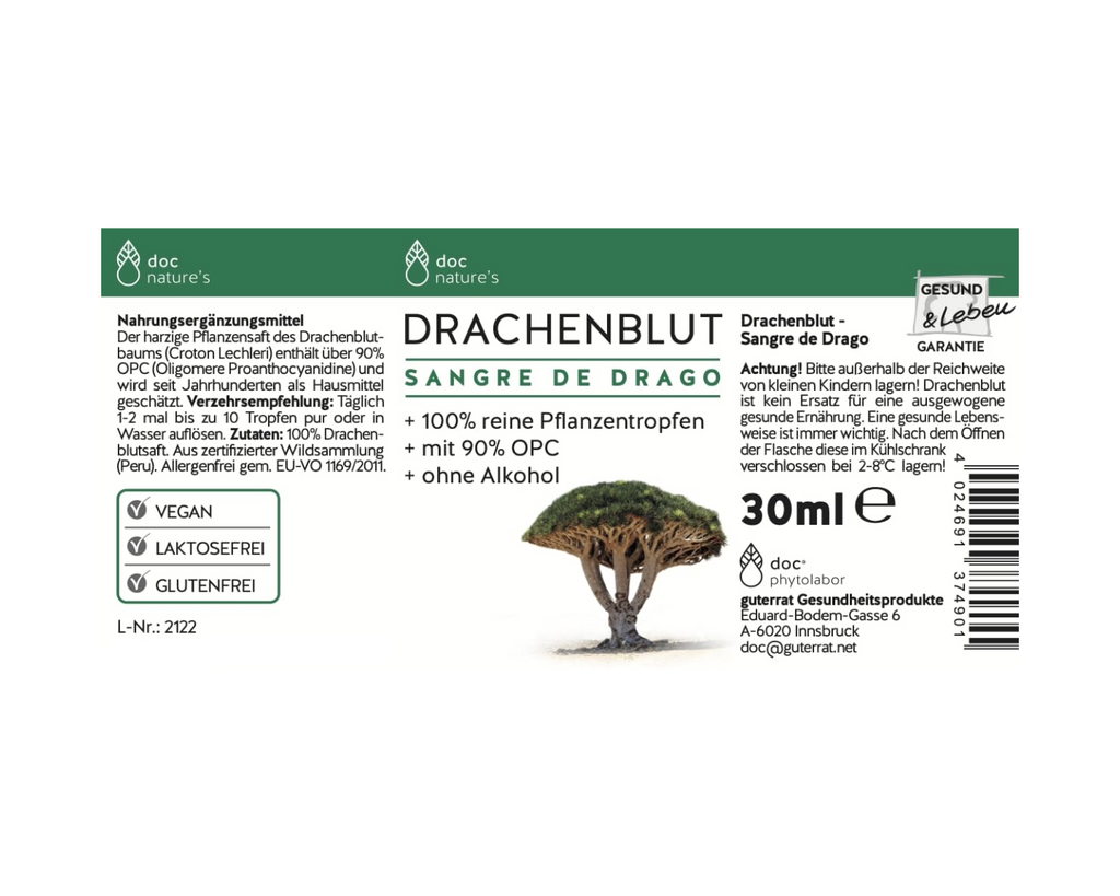 Sangre de Drago Drachenblut Tropfen - Traditioneller Pflanzenextrakt für innere Anwendung, 30 ml
