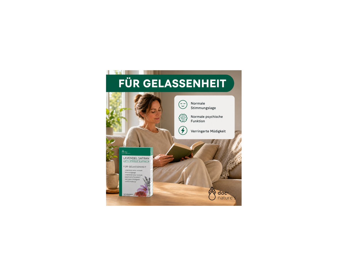 Lavendel-Safran Kapseln - Für innere Ruhe & Gelassenheit in stressigen Zeiten