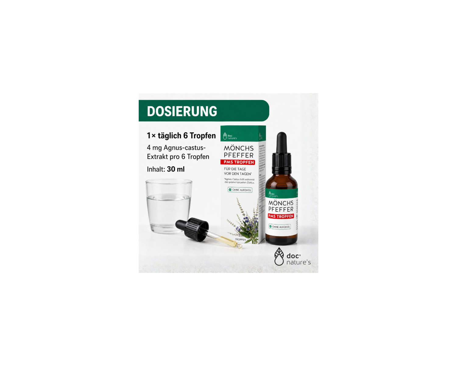 Mönchspfeffer PMS Tropfen - Pflanzlich für Zyklus, Stimmung & die Tage vor der Periode, 30 ml