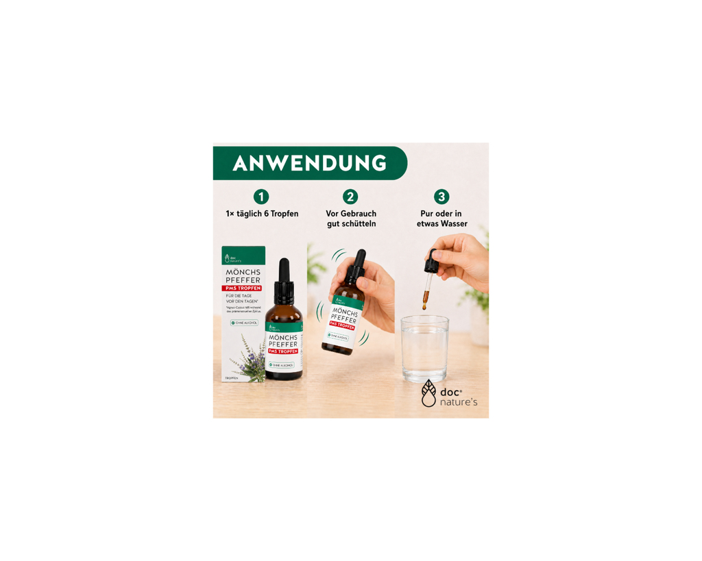 Mönchspfeffer PMS Tropfen - Pflanzlich für Zyklus, Stimmung & die Tage vor der Periode, 30 ml