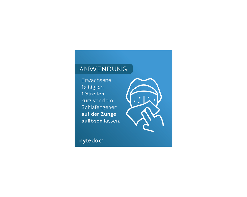 nytedoc® Schlaf akut Melatonin Streifen, zur Verkürzung der Einschlafzeit und Linderung der subjektiven Jetlag Empfindung