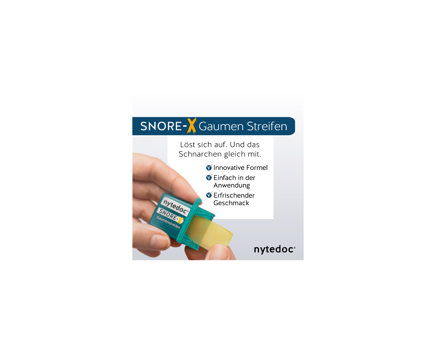 nytedoc® Snore-X® Gaumen-Streifen, für Rachenschnarcher