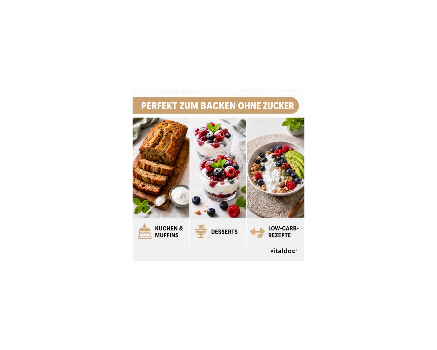 vitaldoc® Steevia Extrakt-Pulver, kalorienfreie Tafelsüße, 50 g