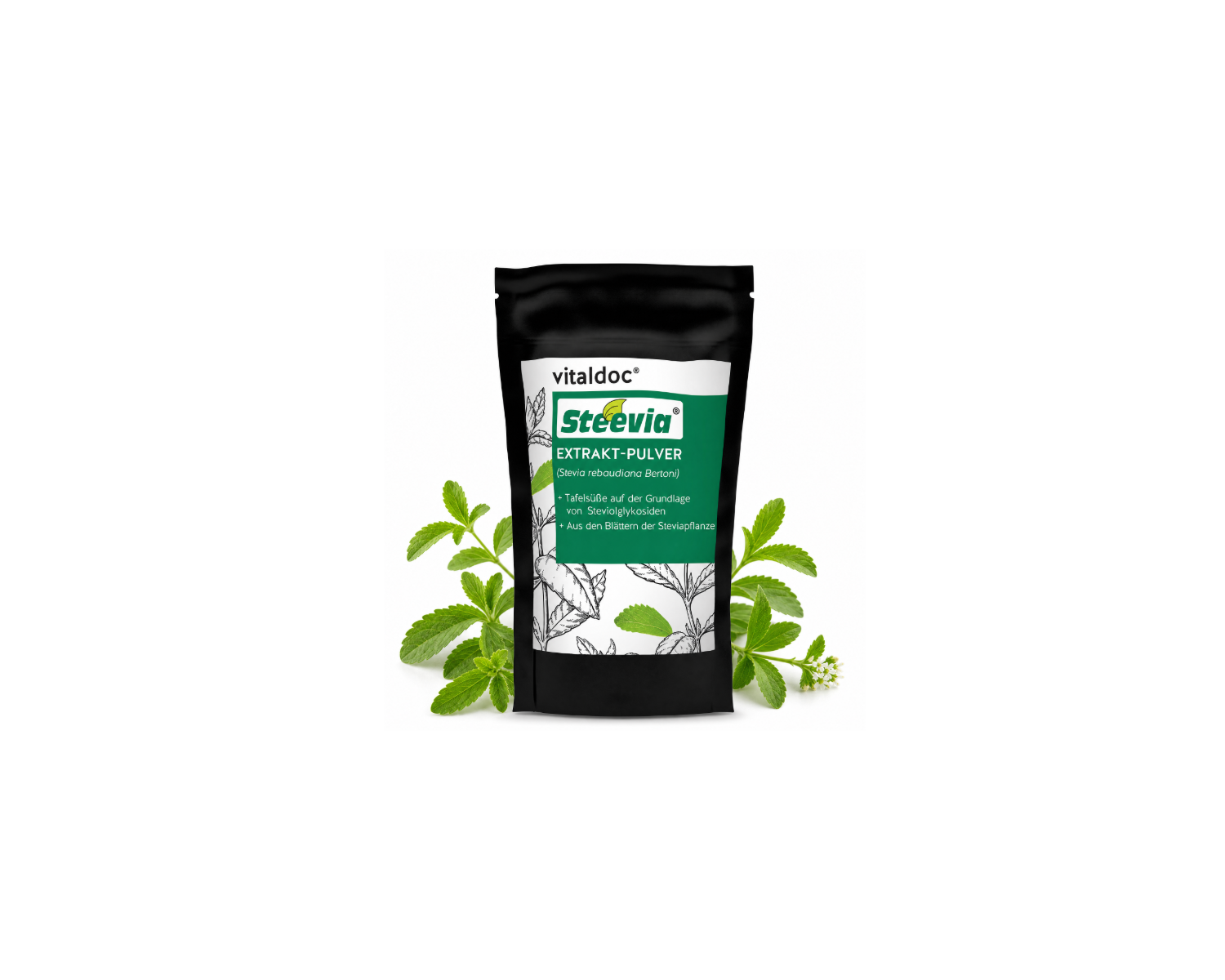 vitaldoc® Steevia Extrakt-Pulver, kalorienfreie Tafelsüße, 50 g