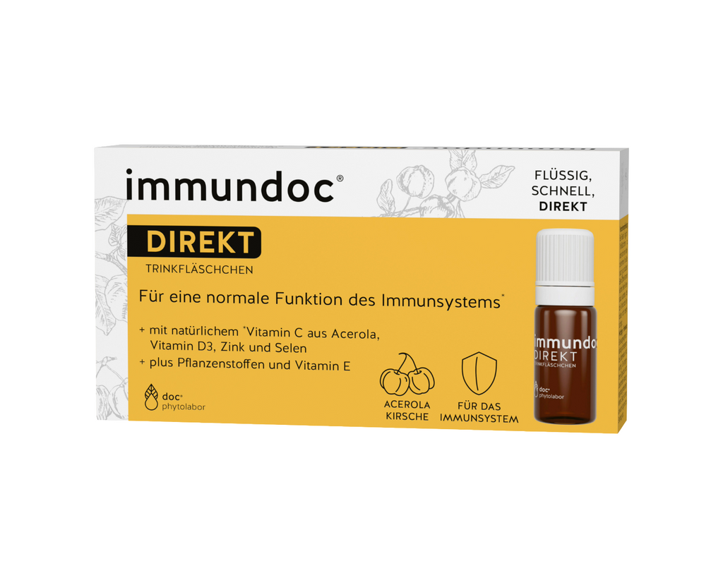 immundoc® Direkt Trinkfläschchen, für eine normale Funktion des Immunsystems, 6x10 ml oder 12x10 ml