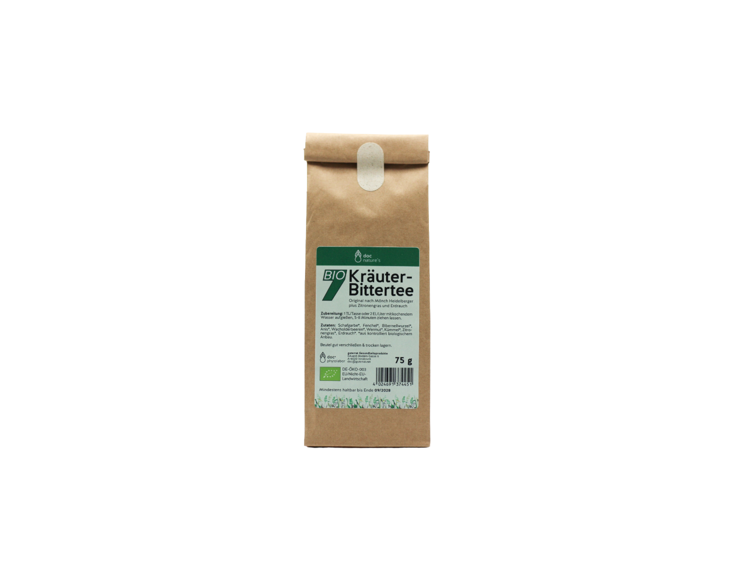 Bio Bitterstoff-Tee - Das Original nach Bertrand Heidelberger für eine bewusste Teeroutine, 75 g