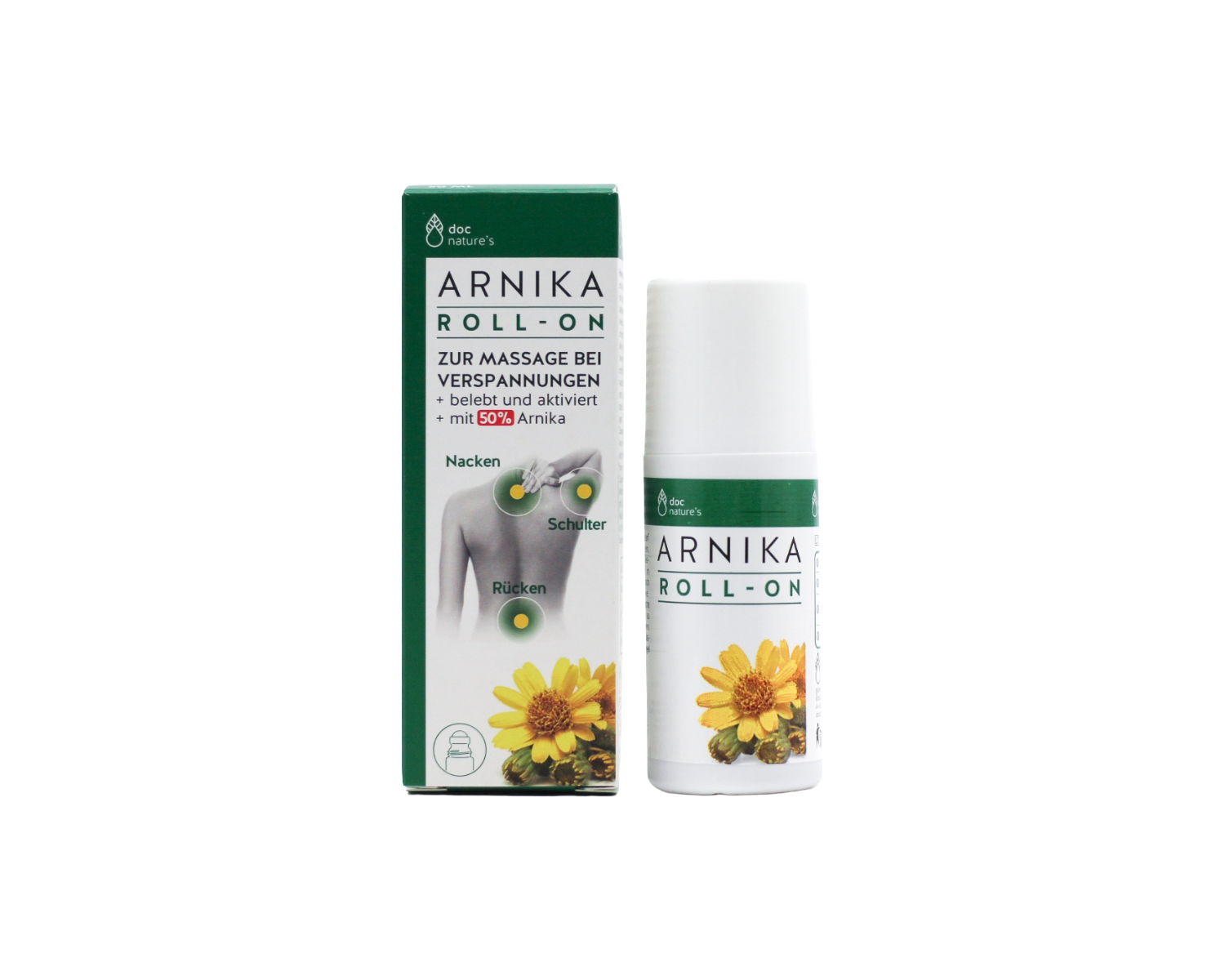 Arnika Roll-On - Gezielte Massage bei Muskelverspannungen, jederzeit griffbereit, 50 ml