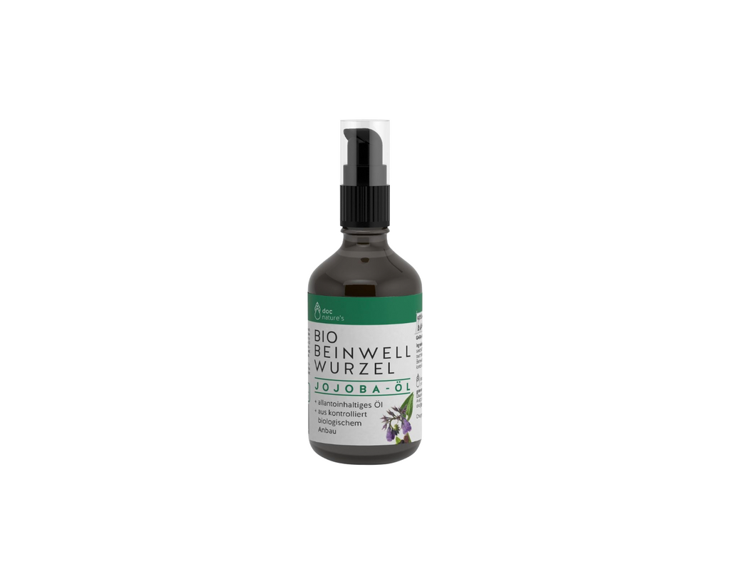 BIO BEINWELLWURZEL JOJOBA-ÖL, ZUR PFLEGE VON SEHNEN UND GELENKEN UND MASSAGE VERKRAMPFTER UND VERHÄRTETER MUSKELN