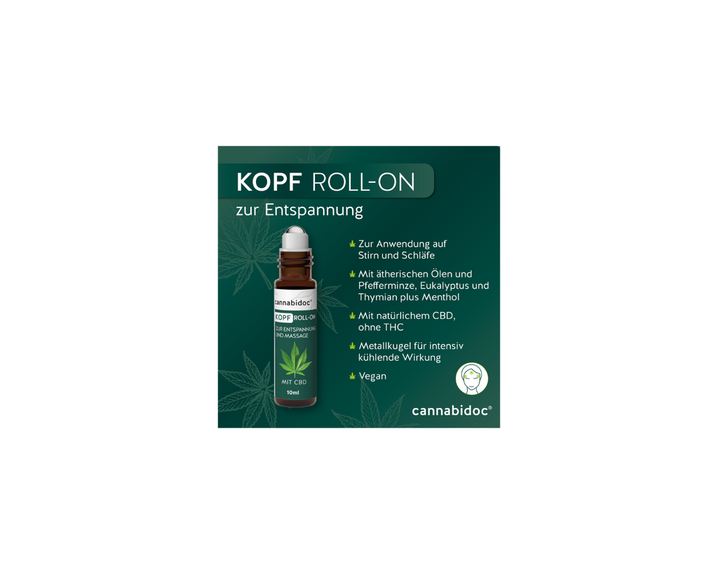 cannabidoc® Kopf Roll-on, zur Entspannung und Massage, 10 ml