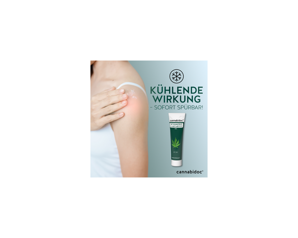cannabidoc® Schmerz und Arthritis Gel, zur Linderung von Schmerzen und Gelenkschwellungen, 50 ml