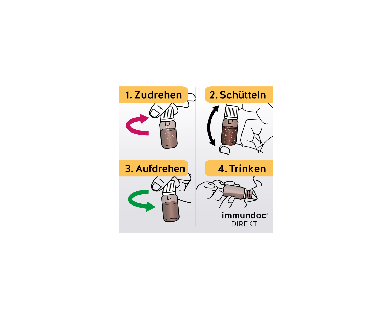 immundoc® Direkt Trinkfläschchen, für eine normale Funktion des Immunsystems, 6x10 ml oder 12x10 ml